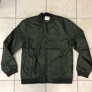 Olive green mens bomber jacket